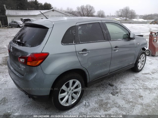 4A4AR3AWXFE060127 - 2015 MITSUBISHI OUTLANDER SPORT ES GRAY photo 4