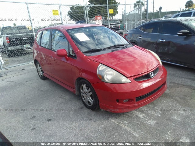 JHMGD38698S024941 - 2008 HONDA FIT SPORT RED photo 1