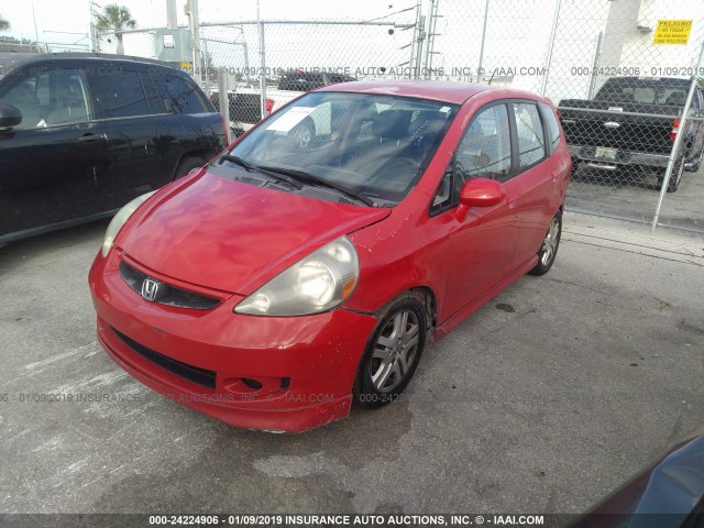 JHMGD38698S024941 - 2008 HONDA FIT SPORT RED photo 2