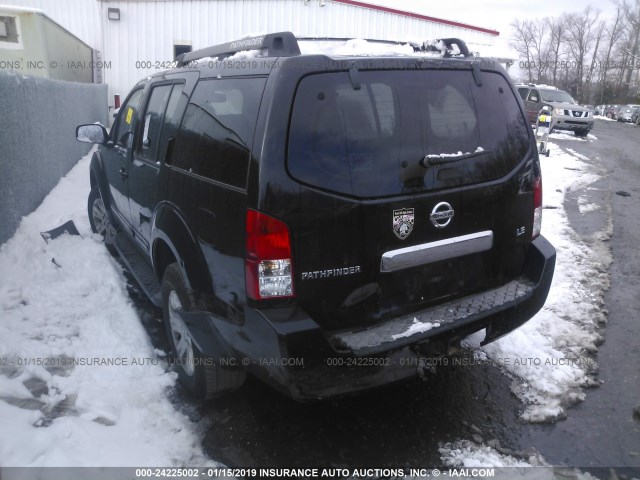 5N1AR18W27C622998 - 2007 NISSAN PATHFINDER LE/SE/XE BLACK photo 3