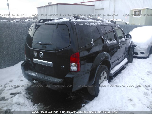 5N1AR18W27C622998 - 2007 NISSAN PATHFINDER LE/SE/XE BLACK photo 4