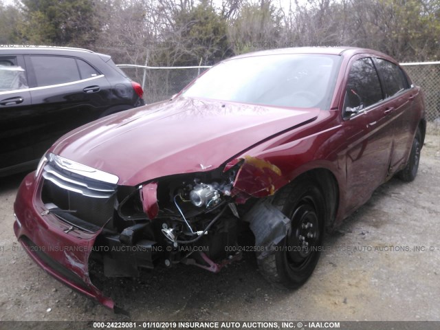 1C3CCBAB9EN213298 - 2014 CHRYSLER 200 LX RED photo 2