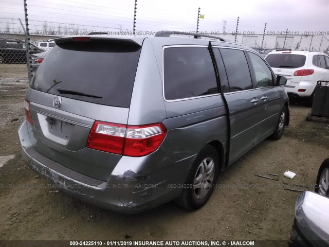 5FNRL38706B093016 - 2006 HONDA ODYSSEY EXL GRAY photo 4