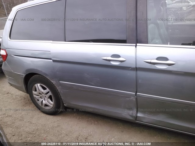 5FNRL38706B093016 - 2006 HONDA ODYSSEY EXL GRAY photo 6