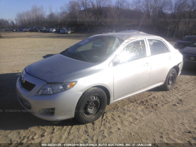 1NXBU4EE5AZ186763 - 2010 TOYOTA COROLLA S/LE/XLE SILVER photo 2