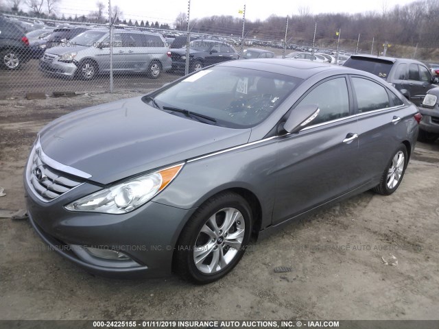 5NPEC4AC0DH685266 - 2013 HYUNDAI SONATA SE/LIMITED GRAY photo 2