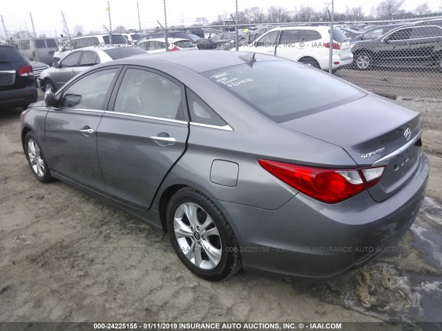 5NPEC4AC0DH685266 - 2013 HYUNDAI SONATA SE/LIMITED GRAY photo 3