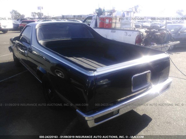 3GCCW80H9FS922025 - 1985 CHEVROLET EL CAMINO BLUE photo 3