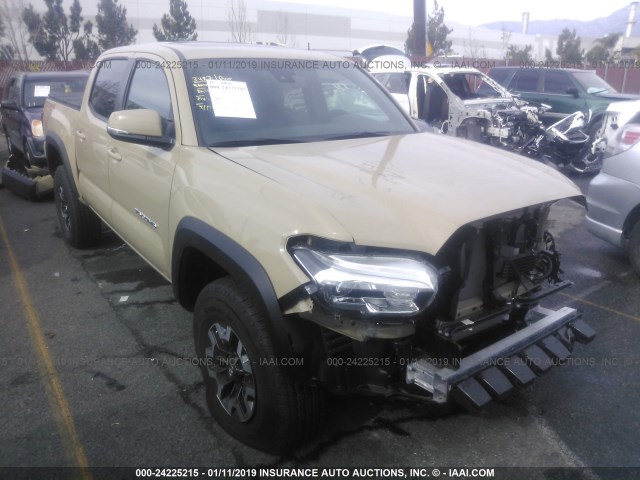 3TMCZ5AN2JM158381 - 2018 TOYOTA TACOMA DBL CAB/SR/TRDSPT/OR/PRO BEIGE photo 1