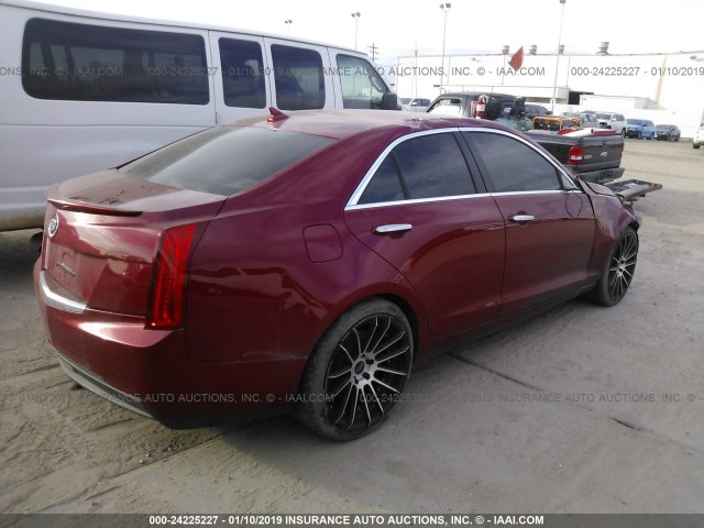 1G6AA5RA4D0154004 - 2013 CADILLAC ATS MAROON photo 4