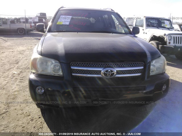 JTEDW21A460002308 - 2006 TOYOTA HIGHLANDER HYBRID BLACK photo 6