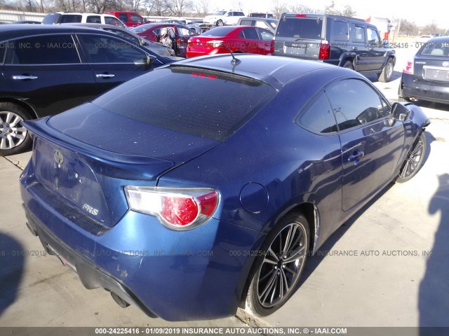 JF1ZNAA15D2720724 - 2013 TOYOTA SCION FR-S BLUE photo 4