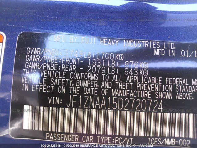 JF1ZNAA15D2720724 - 2013 TOYOTA SCION FR-S BLUE photo 9