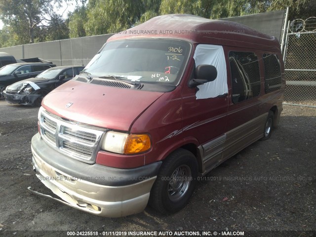 2B6HB11Z01K552795 - 2001 DODGE RAM VAN B1500 MAROON photo 2