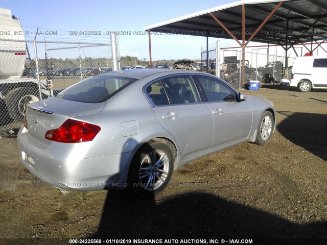 JN1CV6AP6AM202142 - 2010 INFINITI G37 SPORT SILVER photo 4