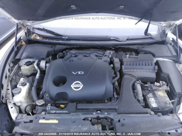 1N4AA5AP8AC823792 - 2010 NISSAN MAXIMA S/SV WHITE photo 10