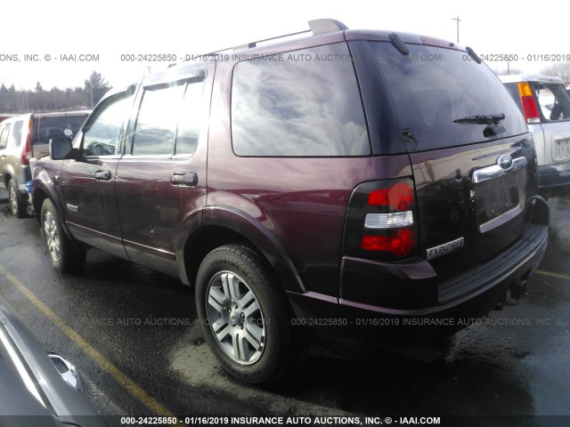 1FMEU75867UA49641 - 2007 FORD EXPLORER LIMITED MAROON photo 3