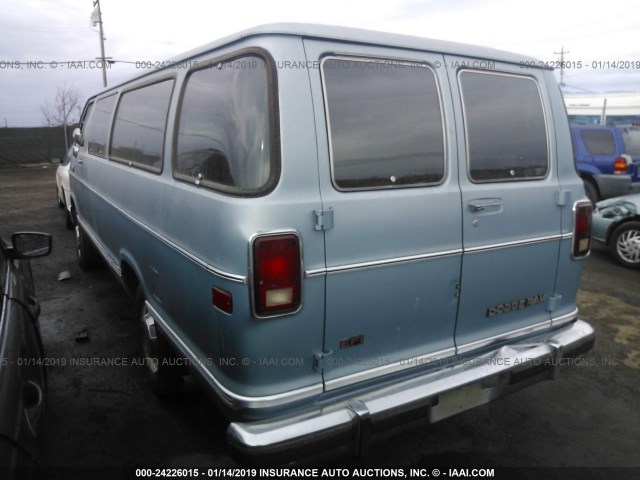 2B6KB31Z7KK404758 - 1989 DODGE RAM VAN B350 BLUE photo 3