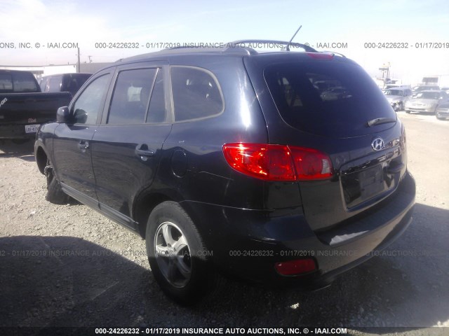 5NMSG13D17H044513 - 2007 HYUNDAI SANTA FE GLS BLUE photo 3