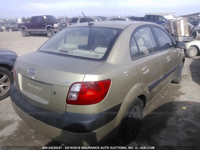 KNADE223096514931 - 2009 KIA RIO LX/SX GOLD photo 4