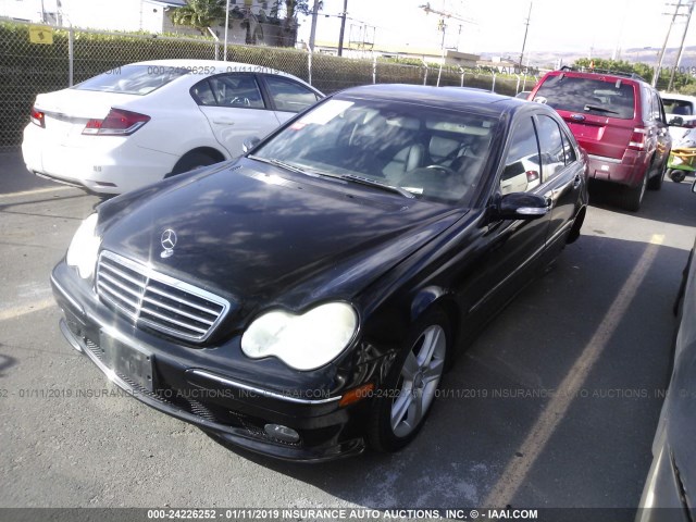 WDBRF52H27A931401 - 2007 MERCEDES-BENZ C 230 BLACK photo 2