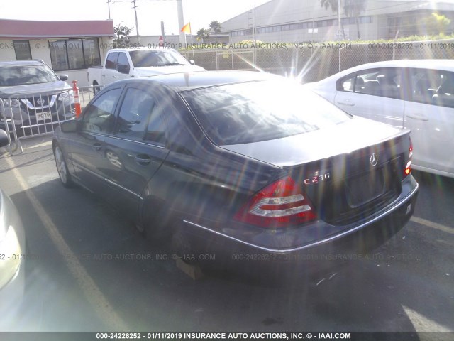 WDBRF52H27A931401 - 2007 MERCEDES-BENZ C 230 BLACK photo 3