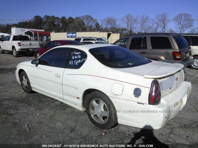 2G1WX15K629371137 - 2002 CHEVROLET MONTE CARLO SS WHITE photo 3