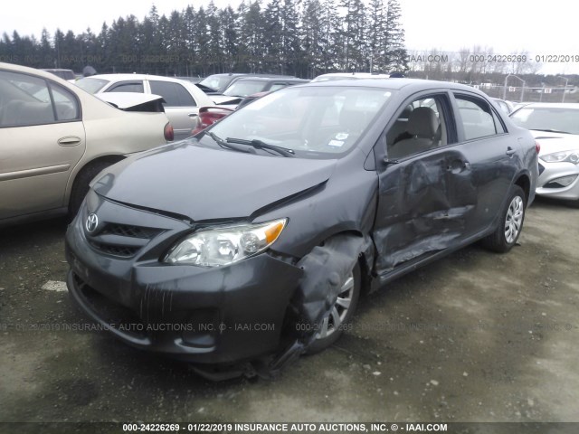 5YFBU4EE3CP004837 - 2012 TOYOTA COROLLA S/LE GRAY photo 2