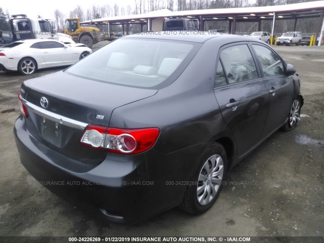 5YFBU4EE3CP004837 - 2012 TOYOTA COROLLA S/LE GRAY photo 4