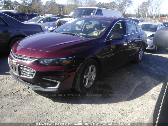 1G1ZB5ST7GF270266 - 2016 CHEVROLET MALIBU LS RED photo 2