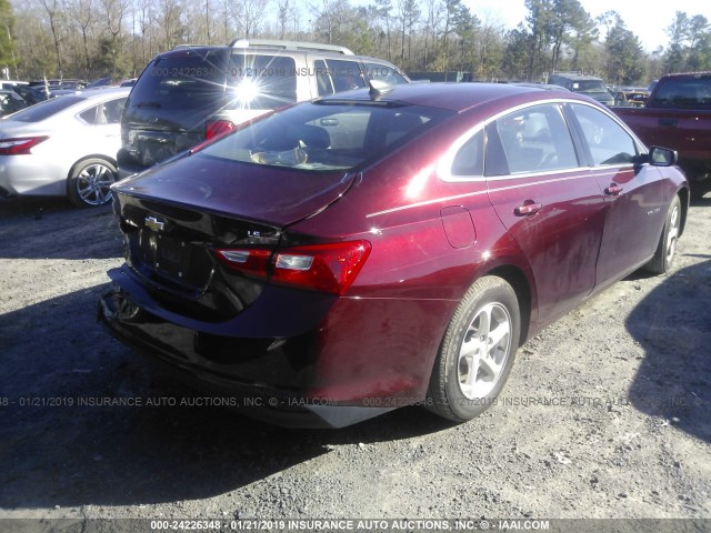 1G1ZB5ST7GF270266 - 2016 CHEVROLET MALIBU LS RED photo 4