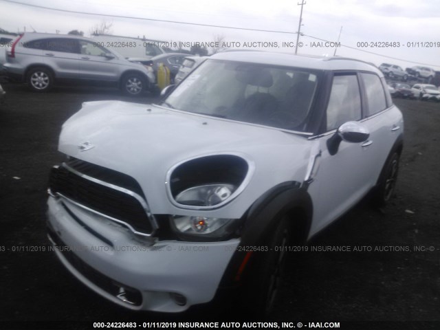 WMWZC3C57EWP25393 - 2014 MINI COOPER S COUNTRYMAN WHITE photo 2