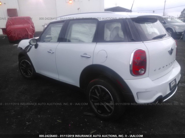 WMWZC3C57EWP25393 - 2014 MINI COOPER S COUNTRYMAN WHITE photo 3