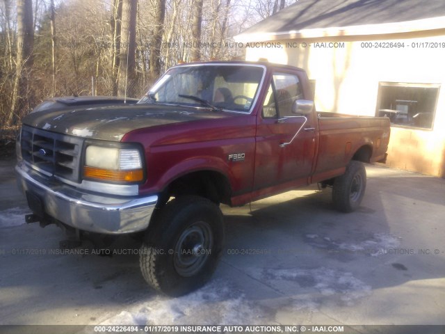 1FTHF36H1VEA43840 - 1997 FORD F350 RED photo 2