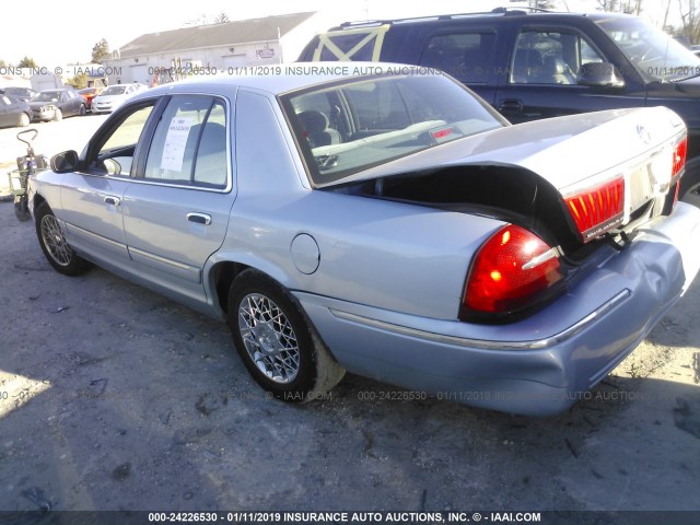 2MEFM74W3XX703480 - 1999 MERCURY GRAND MARQUIS GS Light Blue photo 3