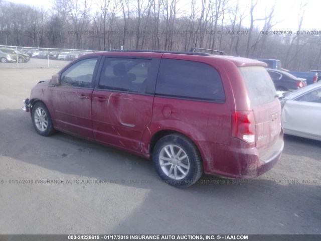 2C4RDGCG7DR616352 - 2013 DODGE GRAND CARAVAN SXT RED photo 3