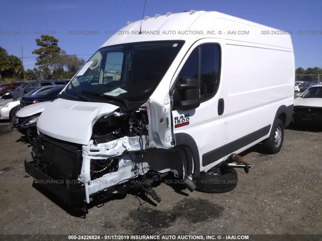 3C6TRVBG4JE114061 - 2018 RAM PROMASTER 1500 1500 HIGH WHITE photo 2