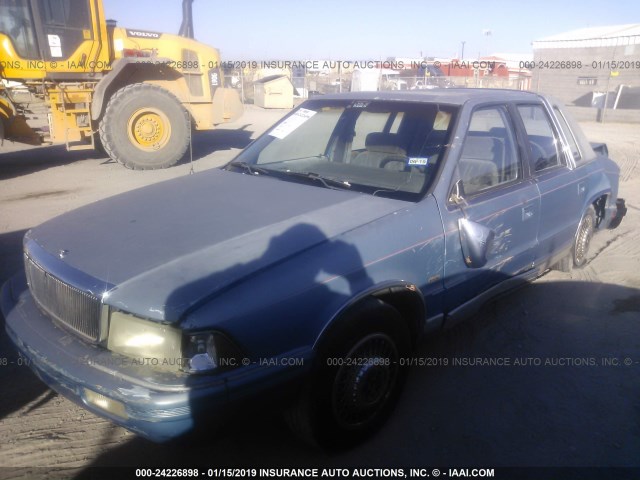 3C3XA5635NT300402 - 1992 CHRYSLER LEBARON LANDAU A-BODY BLUE photo 2