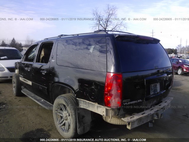 1GKFK36319R249993 - 2009 GMC YUKON XL K1500 SLT BLACK photo 3