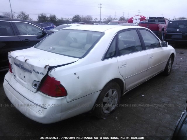 4T1BF28B81U172517 - 2001 TOYOTA AVALON XL/XLS WHITE photo 4