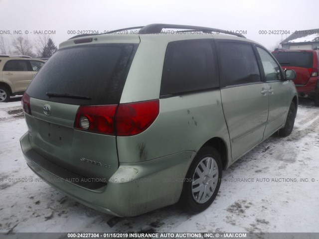 5TDZA23C56S574122 - 2006 TOYOTA SIENNA CE/LE GREEN photo 4