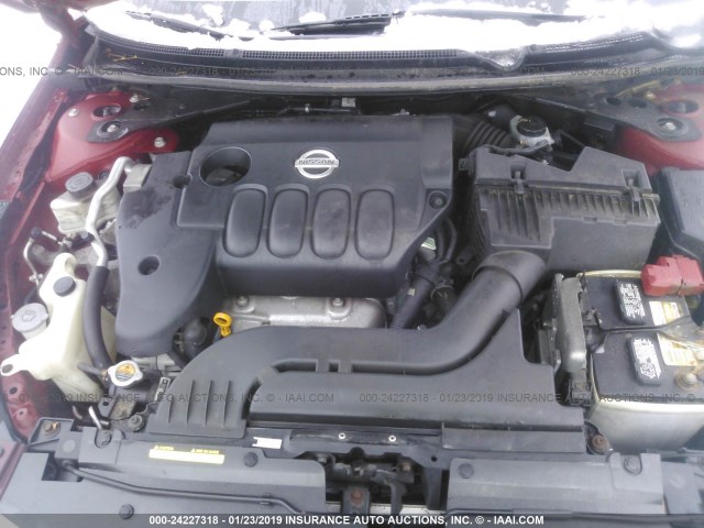 1N4AL2AP4CC190106 - 2012 NISSAN ALTIMA S MAROON photo 10