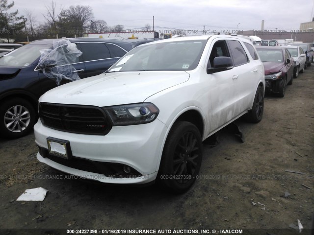 1C4RDJDG1GC309073 - 2016 DODGE DURANGO LIMITED WHITE photo 2