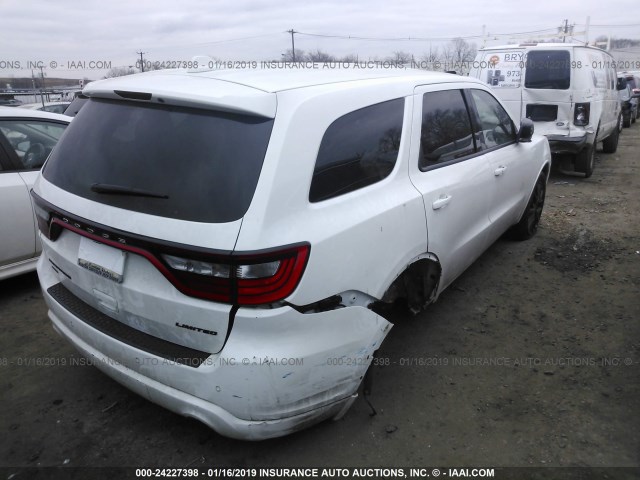 1C4RDJDG1GC309073 - 2016 DODGE DURANGO LIMITED WHITE photo 4