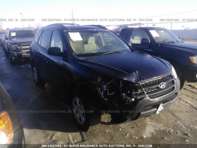 5NMSG73D29H295059 - 2009 HYUNDAI SANTA FE GLS BLACK photo 1