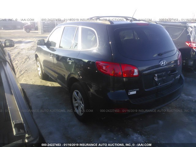 5NMSG73D29H295059 - 2009 HYUNDAI SANTA FE GLS BLACK photo 3