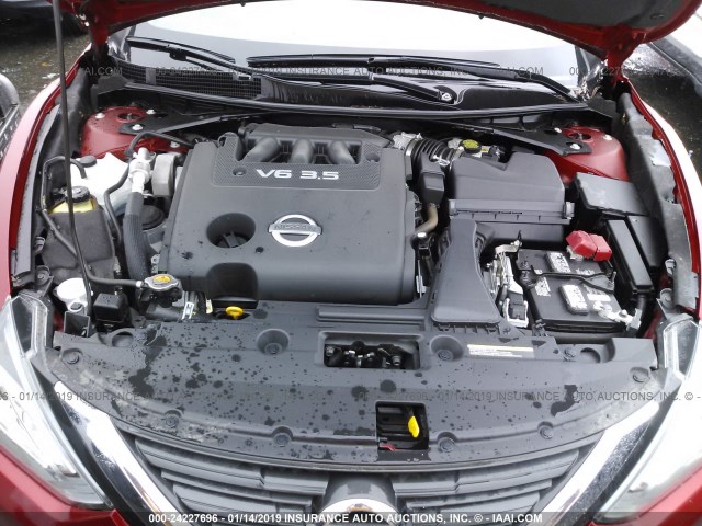 1N4BL3AP3GC103618 - 2016 NISSAN ALTIMA 3.5SL/3.5 SR RED photo 10