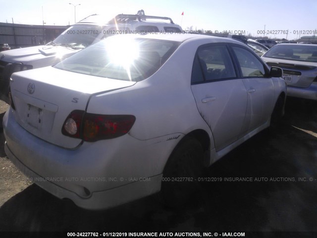 1NXBU40E99Z018272 - 2009 TOYOTA COROLLA S/LE/XLE WHITE photo 4