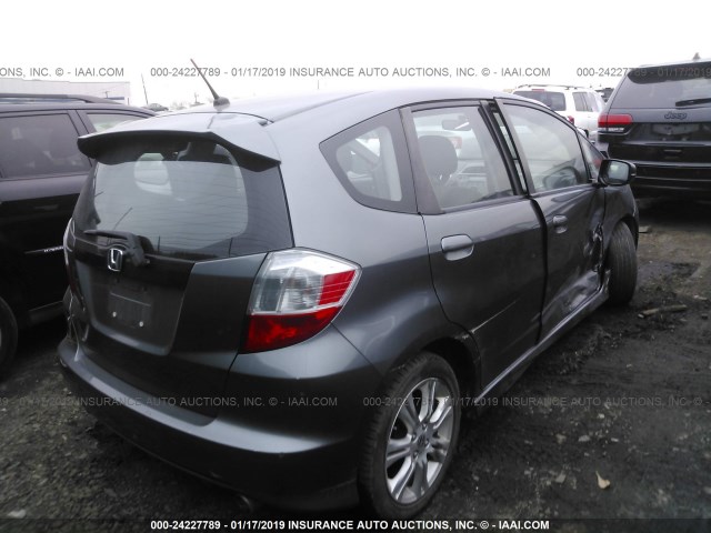 JHMGE8H57BC004898 - 2011 HONDA FIT SPORT GRAY photo 4