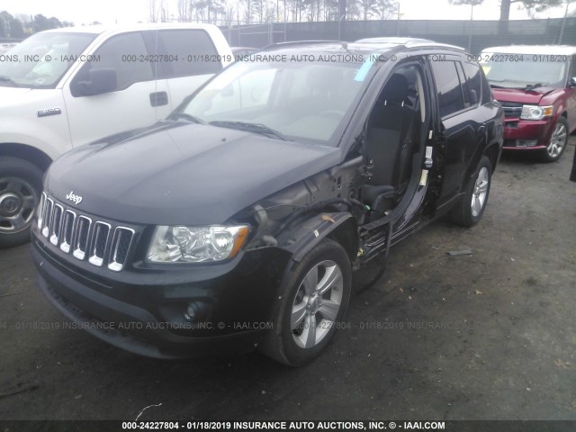 1C4NJCEB2CD586602 - 2012 JEEP COMPASS LATITUDE BLACK photo 2